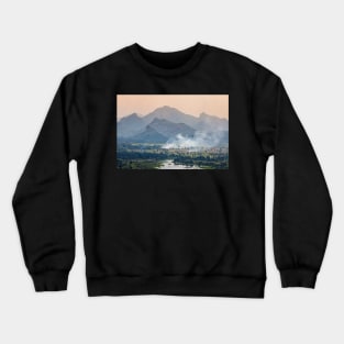 Sunset style mountain view from Sigiriya, Lion's Rock, Sri Lanka Crewneck Sweatshirt